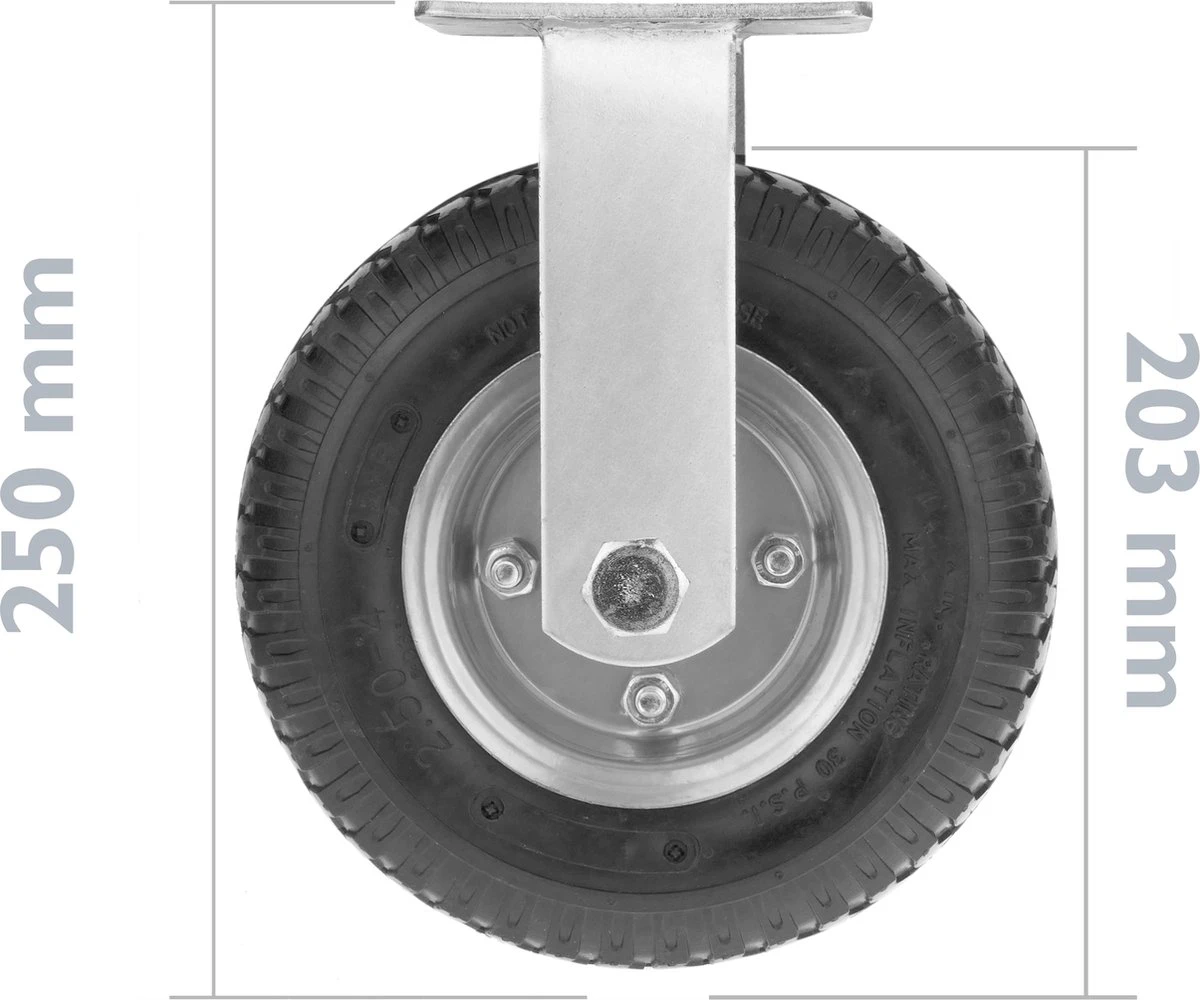 PrimeMatik - Roue De Brouette Fixe Pack De 2 90 Kg 8x2.5" 203x64 Mm. Courroie De Rechange Pour Plate-forme De Transport Et Chariots 3 PrimeMatik - Roue De Brouette Fixe Pack De 2 90 Kg 8x2.5" 203x64 Mm. Courroie De Rechange Pour Plate-forme De Transport Et Chariots – Image 3