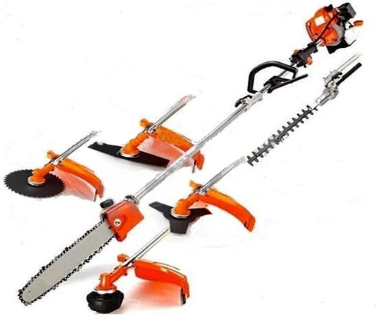 Outil Multifonction 5 En 1 Powertech, Débroussailleuse, Taille-haie, Tronçonneuse, Scie D'élagage + Bobine De Fil Et 3 Lames De Coupe 2 Outil Multifonction 5 En 1 Powertech, Débroussailleuse, Taille-haie, Tronçonneuse, Scie D'élagage + Bobine De Fil Et 3 Lames De Coupe – Image 2