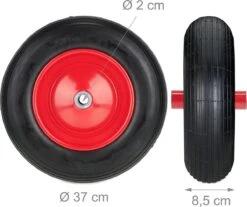 Roue De Brouette Relaxdays 3.50-8 - Roue De Secours Anti-crevaison - Jante Acier Rouge - Pneu Brouette -Vendite Pelouse Pro 1200x1006 1