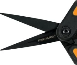 Fiskars Cisailles De Jardin, Longueur : 15,4 Cm, Jauge En Acier Inoxydable Avec Revêtement PTFE/poignée En Plastique, Noir/orange, Micro-Tip, Solid, SP-131, 1063321