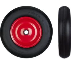 Roue De Brouette Relaxdays Anti Crevaison - 4.80 4.00-8 - 3 Adaptateurs - Jante Acier - Complet Noir-rouge -Vendite Pelouse Pro 1200x1012 1