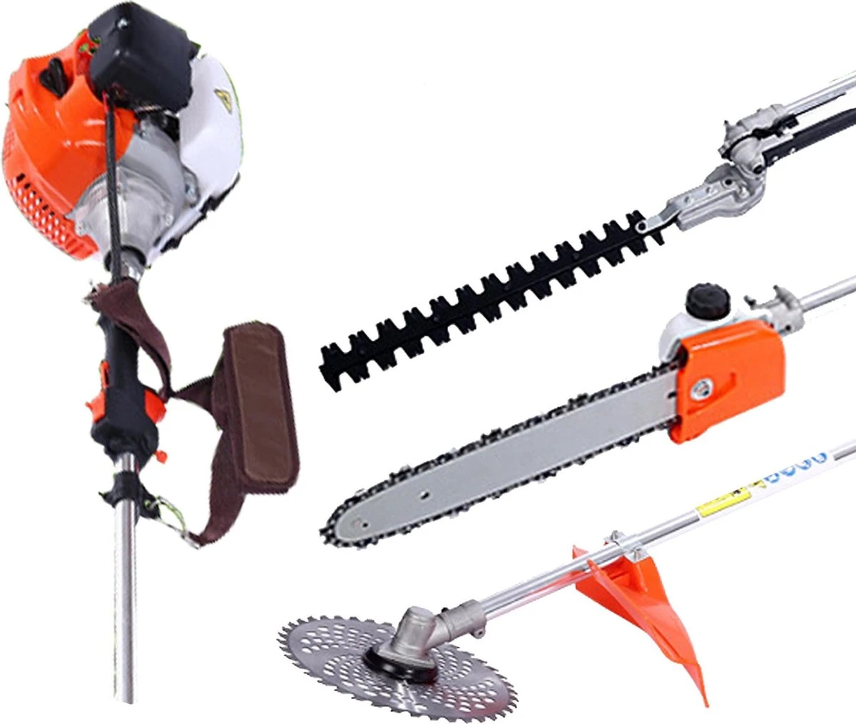 Outil Multifonction 5 En 1 Powertech, Débroussailleuse, Taille-haie, Tronçonneuse, Scie D'élagage + Bobine De Fil Et 3 Lames De Coupe 9 Outil Multifonction 5 En 1 Powertech, Débroussailleuse, Taille-haie, Tronçonneuse, Scie D'élagage + Bobine De Fil Et 3 Lames De Coupe – Image 9