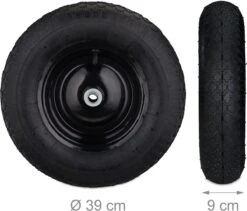Relaxdays 4x Roue De Brouette 4.80 4.00-8 - Roue De Secours Brouette - Pneu Pneumatique - Jante En Acier -Vendite Pelouse Pro 1200x1023