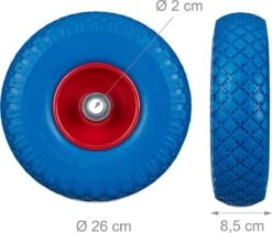Ensemble De Roues Pour Diable Relaxdays V8 X - Pneu En Caoutchouc - Charrette à Main - 150 Kg - Jante Acier Bleu 13 Ensemble De Roues Pour Diable Relaxdays V8 X - Pneu En Caoutchouc - Charrette à Main - 150 Kg - Jante Acier Bleu -Vendite Pelouse Pro 1200x1028
