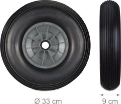 Roue De Brouette Relaxdays Anti Crevaison - 4.00-6 - Roue De Secours - PU - Complète - 3 Adaptateurs Zwart - Gris -Vendite Pelouse Pro 1200x1029 2