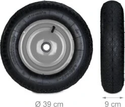 Relaxdays 2x Roue De Brouette 4.80 4.00-8 - Pneumatique - Roue De Secours Avec Adaptateurs - Noir-gris -Vendite Pelouse Pro 1200x1029