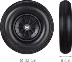 Relaxdays 1x Roue De Brouette 4.00-6 - Caoutchouc Complet - Roue De Secours Anti-crevaison - Complète - Adaptateurs -Vendite Pelouse Pro 1200x1029 3