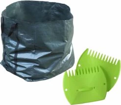 Nature Sac à Déchets De Jardin Vert Pliable 227 Litres Avec Un Jeu De Râteaux à Feuilles / Bac à Déchets De Jardin - Râteaux De Jardinage