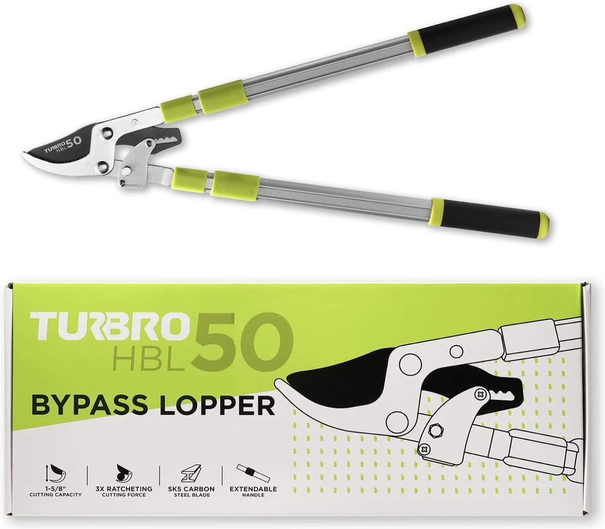 Coupe-branches Télescopiques TURBRO, Coupe-girafes à Cliquet, Cisailles à Arbre Avec Poignée Télescopique Réglable De 660 à 1040 Mm, Capacité De Coupe De 40 Mm - Coupe De Jardins, De Plantes, De Branches Ou De Bonsaïs 6 Coupe-branches Télescopiques TURBRO, Coupe-girafes à Cliquet, Cisailles à Arbre Avec Poignée Télescopique Réglable De 660 à 1040 Mm, Capacité De Coupe De 40 Mm - Coupe De Jardins, De Plantes, De Branches Ou De Bonsaïs – Image 6