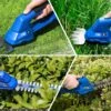 FlowShop - Taille-haie Multifonction 2-en-1 - Taille-haie électrique - Tondeuse à Gazon Sans Fil - Sécateur - Outils De Jardin - Batterie 2000mAh - Blauw