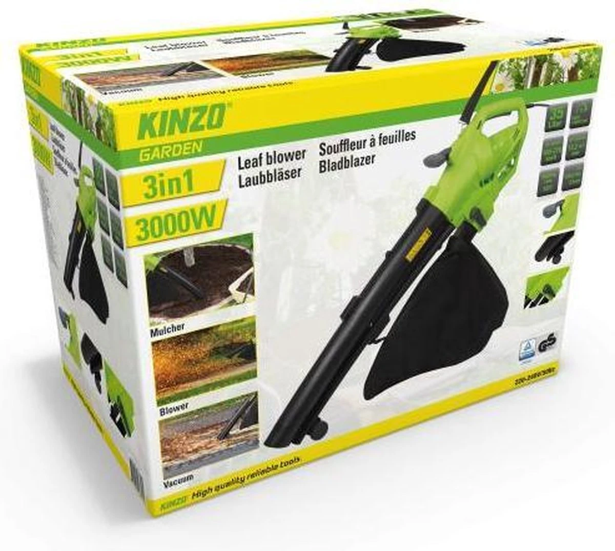 Kinzo à Feuilles Kinzo Garden - Avec Sac De Ramassage - 3000W - 3-en-1 - Soufflage, Aspiration Et Mulching 5 Kinzo à Feuilles Kinzo Garden - Avec Sac De Ramassage - 3000W - 3-en-1 - Soufflage, Aspiration Et Mulching – Image 5