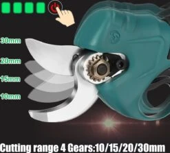 GX Accu Sécateurs - Accu Coupe-branches - Cisailles électriques - Cisailles De Jardin - 21V - Diamètre De Coupe : 10/15/20/30 Mm - Blauw -Vendite Pelouse Pro 1200x1084