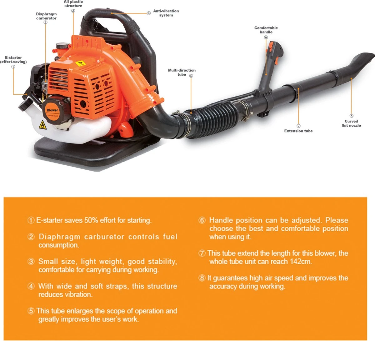 Souffleur De Feuilles Herzberg | Souffleur De Feuilles à Essence | Souffleurs De Feuilles | Souffleur De Feuilles Avec Puissant Moteur 2 Temps | Sac à Dos 2 Souffleur De Feuilles Herzberg | Souffleur De Feuilles à Essence | Souffleurs De Feuilles | Souffleur De Feuilles Avec Puissant Moteur 2 Temps | Sac à Dos – Image 2