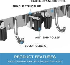 LUZOON Porte-balai Porte-outil Mural Crochet Rail Porte-balai Porte-outils De Jardin Outils De Jardin De Outils De Jardin - Zwart 12 LUZOON Porte-balai Porte-outil Mural Crochet Rail Porte-balai Porte-outils De Jardin Outils De Jardin De Outils De Jardin - Zwart -Vendite Pelouse Pro 1200x1106 5