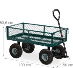 Chariot De Jardin Relaxdays - Chariot à Main - Chariot De Transport - Chariot De Jardin - 150 Kg - Acier - Chariot De Remorquage -Vendite Pelouse Pro 1200x1124 11