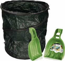 Nature Sac à Déchets De Jardin Vert Pliable 90 Litres Avec Un Jeu De Râteaux à Feuilles / Bacs à Déchets De Jardin - Râteaux De Jardinage