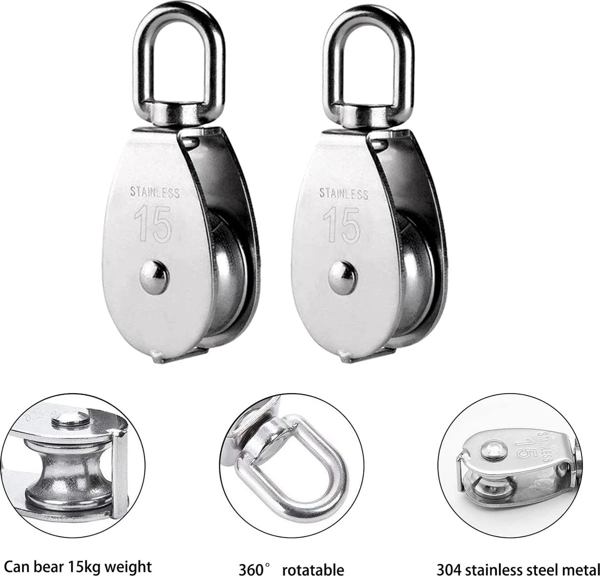 Set D'outils De Jardinage, Poulie Avec Corde De Seau, Pour Les Enfants Et Les Enfants Est L'accessoire Parfait Pour La Cabane Dans Les Arbres, La Maison De Jeu Et Le Cadre D'escalade. (couleur Noir) 3 Set D'outils De Jardinage, Poulie Avec Corde De Seau, Pour Les Enfants Et Les Enfants Est L'accessoire Parfait Pour La Cabane Dans Les Arbres, La Maison De Jeu Et Le Cadre D'escalade. (couleur Noir) – Image 3