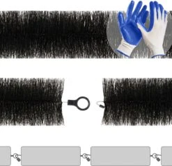 Smartpeas - Brosse De Gouttière Pour La Protection Des Feuilles, Des Oiseaux Et Des Martres - 4-24M De Long, 12 Cm De Diamètre En Zwart + Gants De Jardin