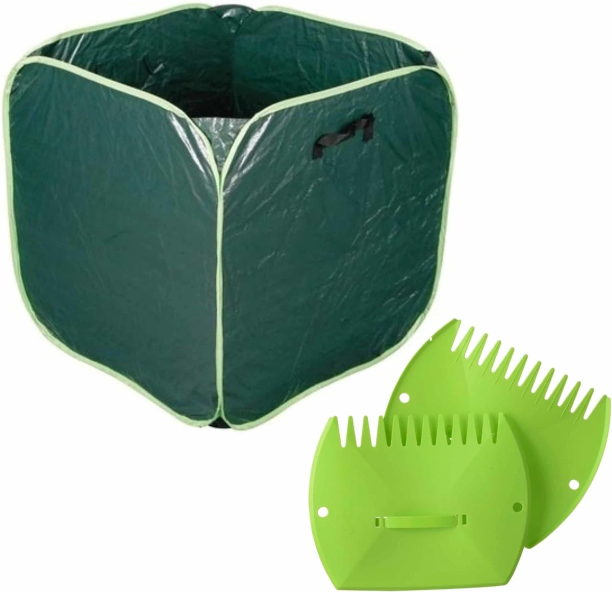 Nature Sac à Déchets De Jardin Vert Pliable 290 Litres Avec Un Jeu De Râteaux à Feuilles / Pinces à Déchets De Jardin - Jardinage 1 Nature Sac à Déchets De Jardin Vert Pliable 290 Litres Avec Un Jeu De Râteaux à Feuilles / Pinces à Déchets De Jardin - Jardinage