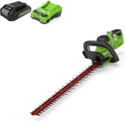 Taille-haie à Batterie Greenworks 40 Volts Avec Batterie 2,0 Ah Et Chargeur G40HT61K2