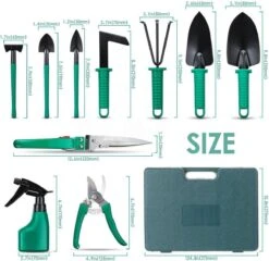 IBright Set D'outils De Outils De Jardin 10 Pièces Avec étui De Rangement - Ensemble De Jardinage - Outils Pour Jardin - Vert -Vendite Pelouse Pro 1200x1167 3