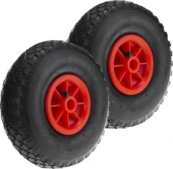 PrimeMatik - Roue De Brouette Pack De 2 70 Kg 10x3" 260x85 Mm. Courroie De Rechange Pour Plate-forme De Transport Et Chariots