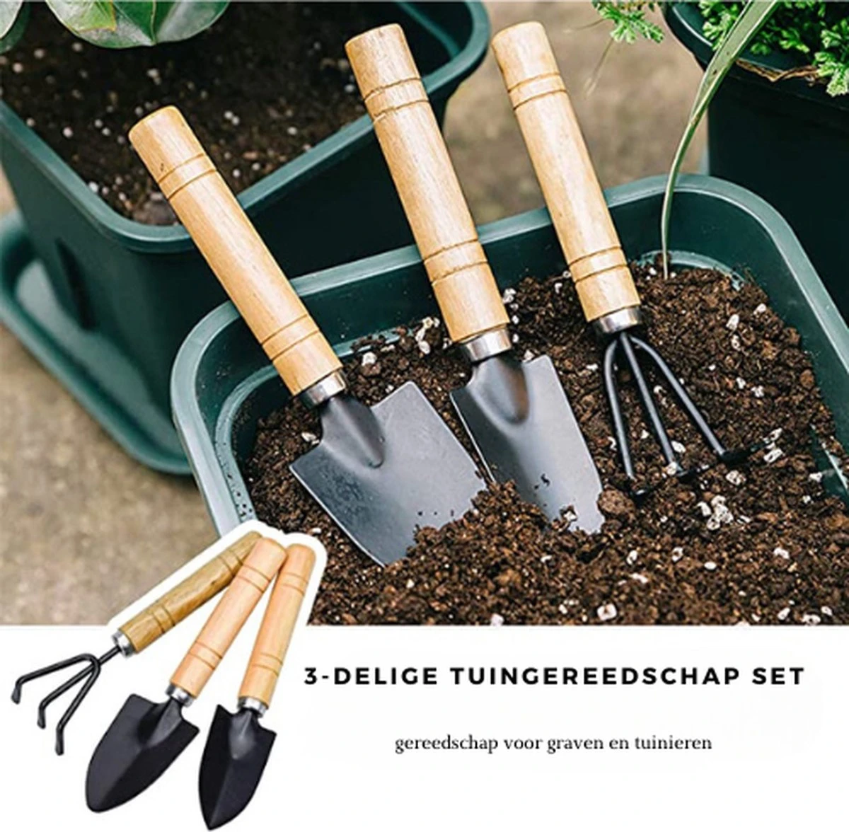 Waledano® Set Outils De Jardin 3 Pièces - Convient Pour Le Jardinage - Plantation - Mini Truelle, Râteau Et Planteur - Attention Mini Set 1 Waledano® Set Outils De Jardin 3 Pièces - Convient Pour Le Jardinage - Plantation - Mini Truelle, Râteau Et Planteur - Attention Mini Set