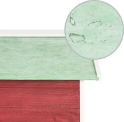 VidaXL Auvent Pour Tondeuse à Gazon 72 X 87 X 50 Cm Bois D'épicéa Rouge Et Blanc -Vendite Pelouse Pro 1200x1177 2