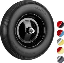 Relaxdays Roue De Brouette En Caoutchouc - Roue De Brouette Avec Essieu - Jante En Acier Anti-déversement Schwarz-Schwarz -Vendite Pelouse Pro 1200x1178 4