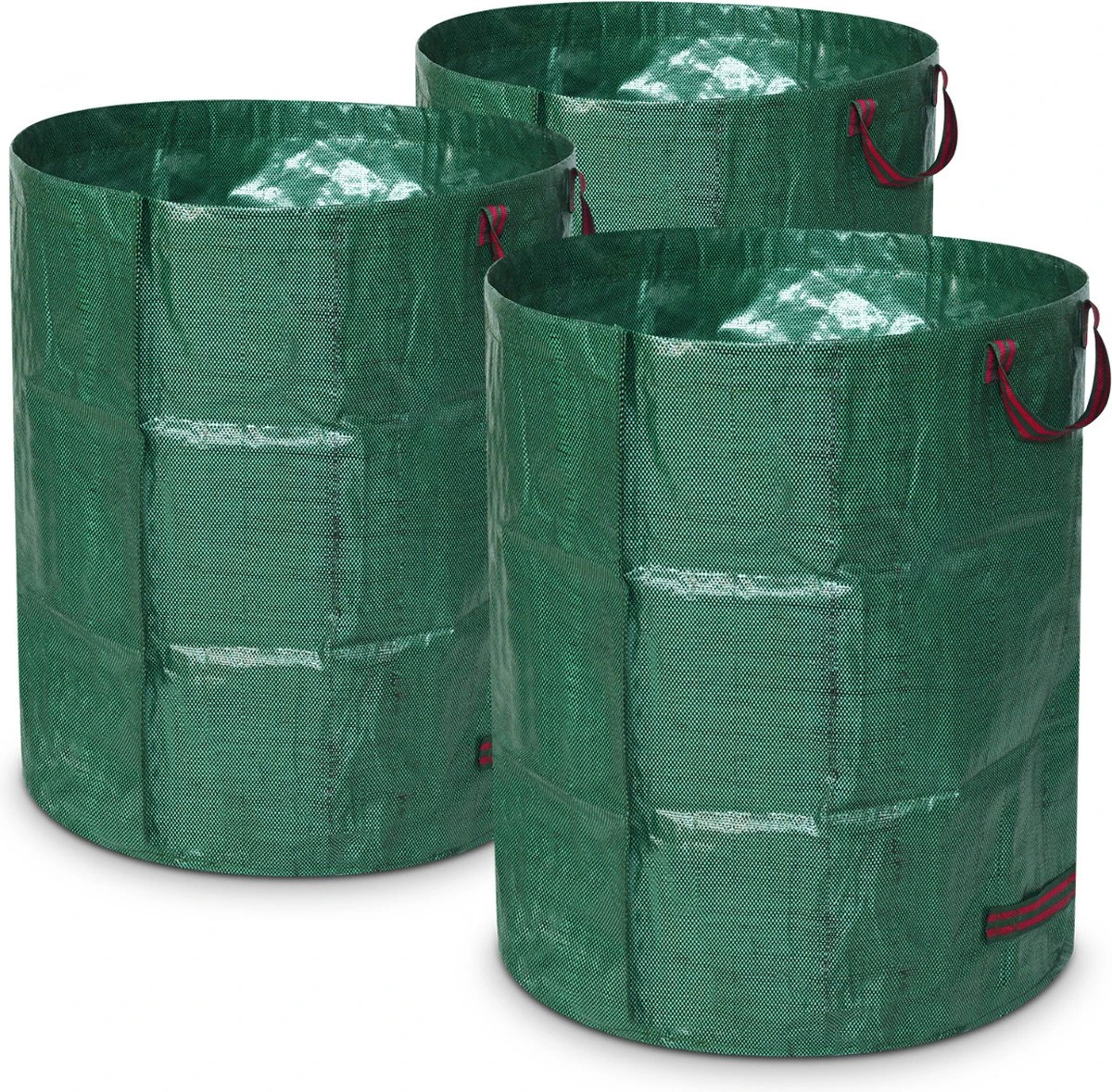 Sac Poubelle De Jardin Réutilisable Navaris 272 Litres - Set De 3 Pièces - Sac De Jardin XXL Pour Déchets Verts, Feuilles Ou Mauvaises Herbes - En Vert Avec Poignées Pratiques 4 Sac Poubelle De Jardin Réutilisable Navaris 272 Litres - Set De 3 Pièces - Sac De Jardin XXL Pour Déchets Verts, Feuilles Ou Mauvaises Herbes - En Vert Avec Poignées Pratiques – Image 4