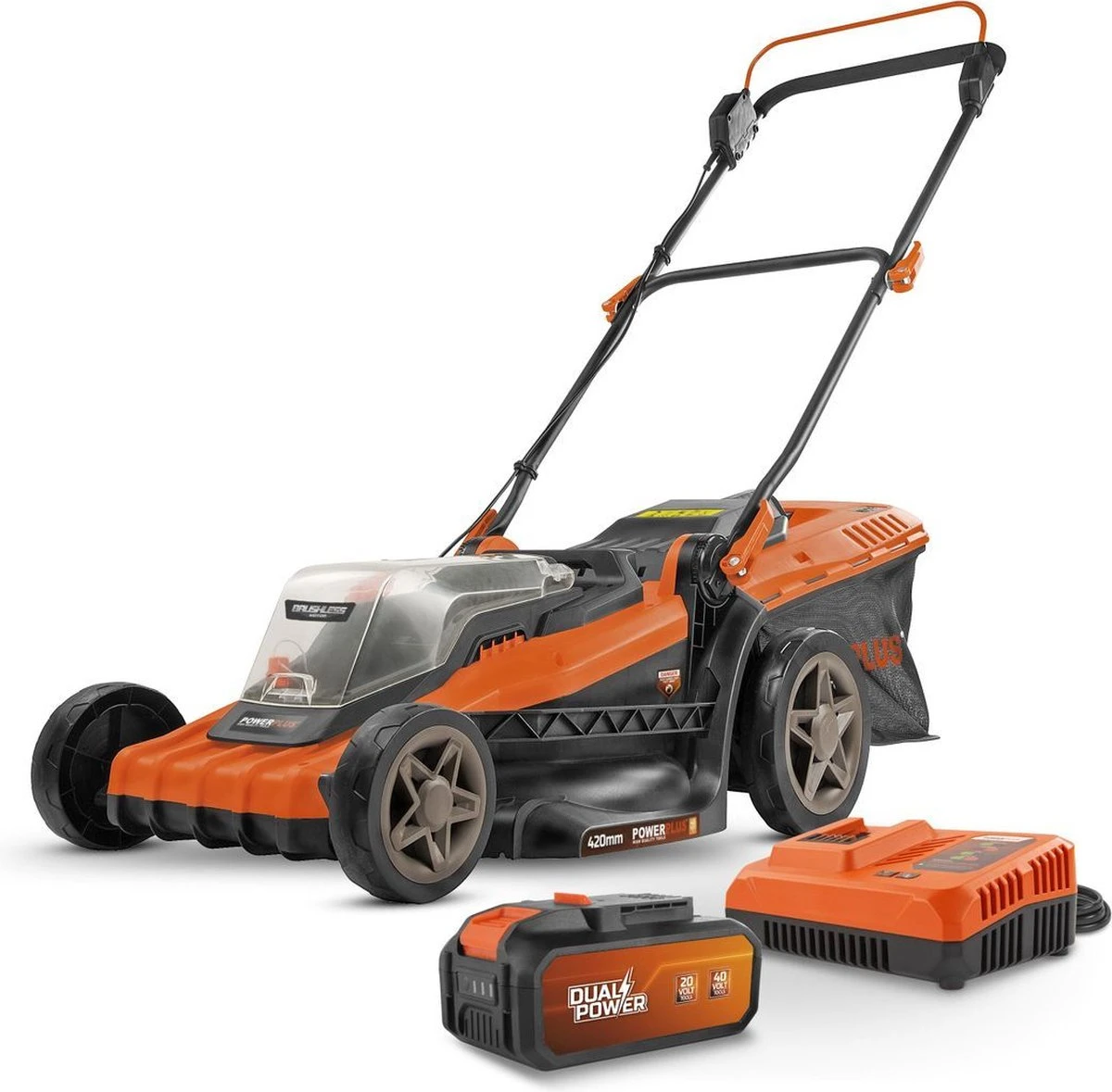 Tondeuse à Gazon Sans Fil Powerplus Dual Power POWDPGLWS2 - Tondeuse à Gazon 40 V, 340 Mm Ø, Incl. Batterie Et Chargeur 2*20V, Avec Bac à Herbe Et Décharge Arrière 1 Tondeuse à Gazon Sans Fil Powerplus Dual Power POWDPGLWS2 - Tondeuse à Gazon 40 V, 340 Mm Ø, Incl. Batterie Et Chargeur 2*20V, Avec Bac à Herbe Et Décharge Arrière