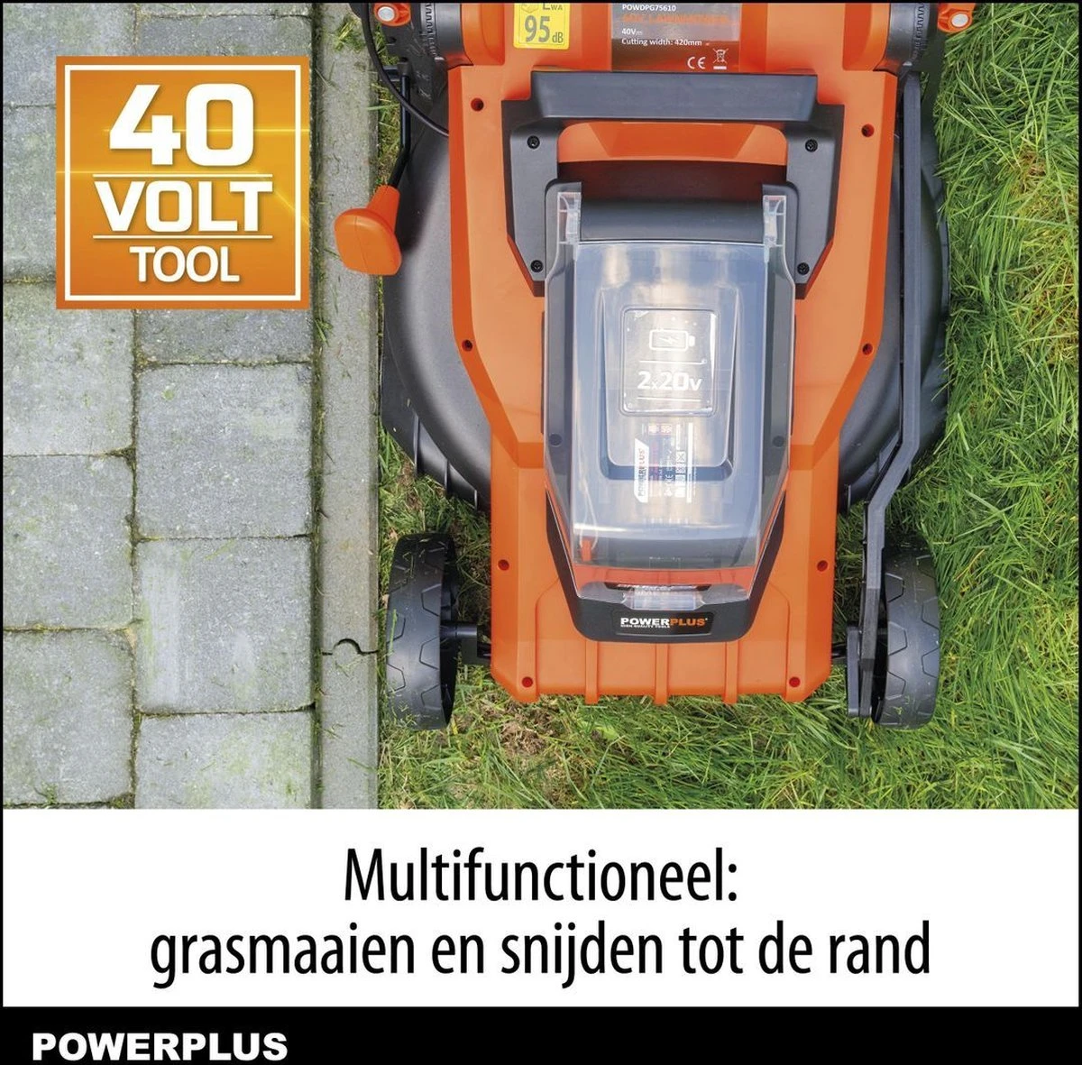 Tondeuse à Gazon Sans Fil Powerplus Dual Power POWDPGLWS2 - Tondeuse à Gazon 40 V, 340 Mm Ø, Incl. Batterie Et Chargeur 2*20V, Avec Bac à Herbe Et Décharge Arrière 5 Tondeuse à Gazon Sans Fil Powerplus Dual Power POWDPGLWS2 - Tondeuse à Gazon 40 V, 340 Mm Ø, Incl. Batterie Et Chargeur 2*20V, Avec Bac à Herbe Et Décharge Arrière – Image 5