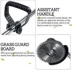 Coupe-herbe Herbe - Tondeuse à Gazon - Coupe-herbe électrique - Machine à Gazon - Rechargeable Sans Fil - Poignée Réglable - Avec 2 Piles - Pour Tailler La Pelouse De Jardin - Zwart -Vendite Pelouse Pro 1200x1184