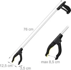 Relaxdays 2x Grab - Bâton De Saisie - Récupérateur De Déchets - Aide à La Saisie - Bras De Préhension - 76 Cm - Aluminium -Vendite Pelouse Pro 1200x1185 10