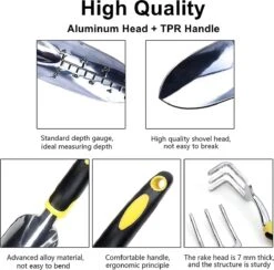 Ensemble D'outils De Jardin Rongrong 5 Pièces Comprenant Truelle, Transplanteur, Cultivateur, Désherbage, Fourche De Désherbage, Outils De Jardin Avec Têtes En Fonte D'aluminium Robustes Et Poignées Ergonomiques 9 Ensemble D'outils De Jardin Rongrong 5 Pièces Comprenant Truelle, Transplanteur, Cultivateur, Désherbage, Fourche De Désherbage, Outils De Jardin Avec Têtes En Fonte D'aluminium Robustes Et Poignées Ergonomiques -Vendite Pelouse Pro 1200x1185 8