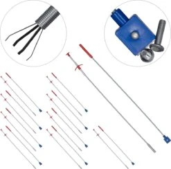 Relaxdays 10 X Ensemble De Préhension - Pince Magnétique - Bâton De Préhension - Bras De Maintien - 600 Mm - Outil De Ramassage