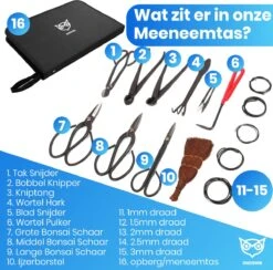 Good2know Set D' Outils Pour Bonsaï - 16 Pièces - Kit De Démarrage Pour Bonsaï - Kit D'entretien Pour Bonsaï - Outils De Jardin -Vendite Pelouse Pro 1200x1187 19