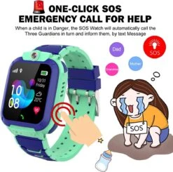 Cadeau FÊTE DES PÈRES - Cadeaux Papa - Montre GPS Enfant - Avec Appareil Photo Et Téléphone - Tracker Gps Enfants Chat Et Vélo - IP68 Étanche 2G Enfants Smart Watch Compatible Avec IOS Android, Avec -Vendite Pelouse Pro 1200x1188 7