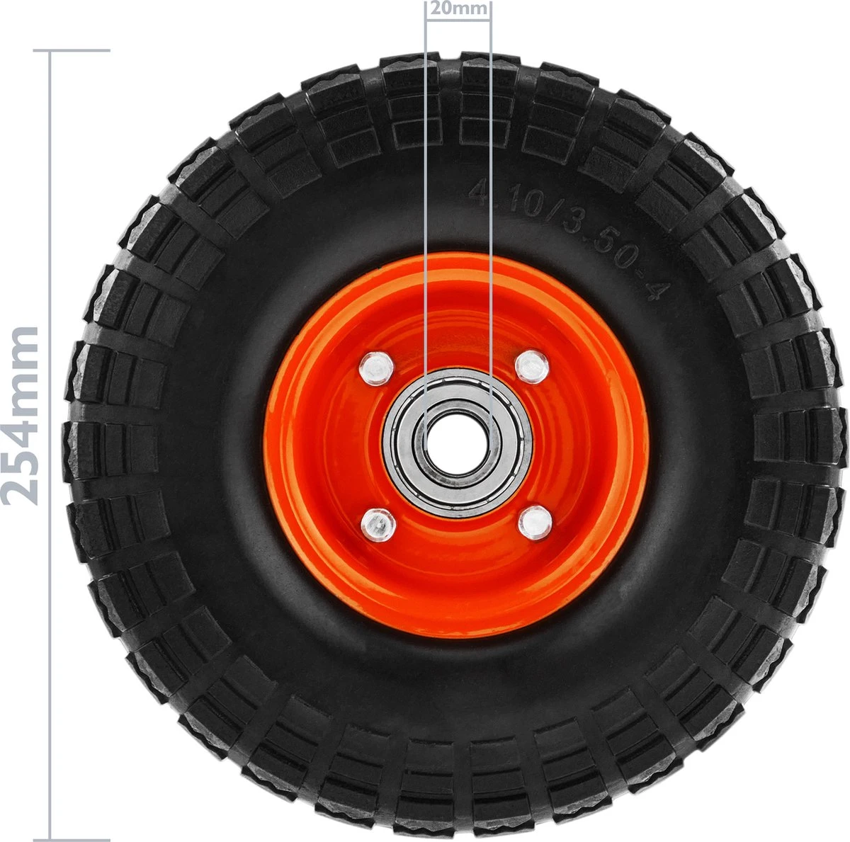 PrimeMatik - Roue De Brouette Massief 2-pack 120 Kg 10x3.5" 254x89 Mm. Courroie De Rechange Pour Plate-forme De Transport Et Chariots 2 PrimeMatik - Roue De Brouette Massief 2-pack 120 Kg 10x3.5" 254x89 Mm. Courroie De Rechange Pour Plate-forme De Transport Et Chariots – Image 2