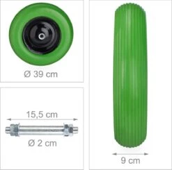 Roue De Brouette Relaxdays 4.80 4.00-8 Avec Essieu - Roue De Secours Anti-crevaison - Brouette - Sans Crevaison -Vendite Pelouse Pro 1200x1189 7