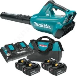 Makita DUB362PT4X 36V (2x 18V) Kit Souffleur De Feuilles Li-Ion Batterie (4x Batterie 5,0 Ah ) - 200 Km / H