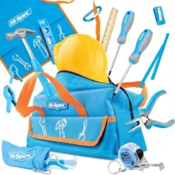 Ensemble D'outils 18 Pièces Pour Enfants Avec De Klein Outillage à Main, Des Lunettes De Sécurité Et Un Casque De Travail. Tout Dans Un Sac De Rangement Pratique -Vendite Pelouse Pro 1200x1194 5