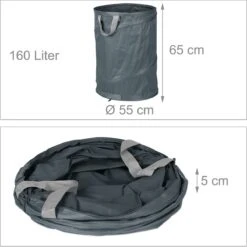 Lot De 3 Sacs Poubelles De Jardin Relaxdays - Sac à Feuilles Pop-up - 160 L - Sac De Jardin - 3 Anses - Gris -Vendite Pelouse Pro 1200x1198 18