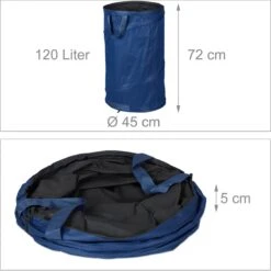 Relaxdays Pop Up Sac à Déchets De Jardin - Lot De 2 - Sac De Jardin 120 L - Bleu - Sac à Mauvaises Herbes - Sac à Feuilles -Vendite Pelouse Pro 1200x1198 25