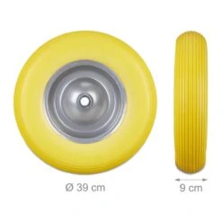 Roue De Brouette Relaxdays 4.80 4.00-8 - Roue De Secours - Pneu En Caoutchouc - Chariot à Main Roue De Chariot Jaune-gris -Vendite Pelouse Pro 1200x1200 1026