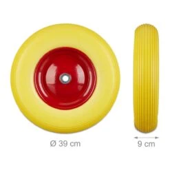 Relaxdays 4 X Roue De Brouette 4.80 4.00-8 - Roue De Secours - Pneu En Caoutchouc - Roue De Diable - Jaune -Vendite Pelouse Pro 1200x1200 1066