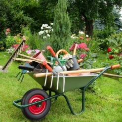 Relaxdays Roue De Brouette Anti Crevaison - 4.80 4.00-8 - 3 Adaptateurs - Jante Acier - Complet Blauw Rouge -Vendite Pelouse Pro 1200x1200 1104