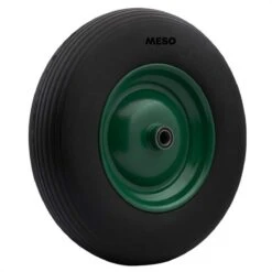 MESO Roue De Brouette Anti Fuite - 4.80/4.00-8 - Pneu Massief PU Avec Jante Métallique - Roue Anti-Fuite Avec Axe 130mm - Pneu De Brouette 4.80/400 Pour Brouette