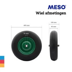 MESO Roue De Brouette Anti Fuite - 4.80/4.00-8 - Pneu Massief PU Avec Jante Métallique - Roue Anti-Fuite Avec Axe 130mm - Pneu De Brouette 4.80/400 Pour Brouette -Vendite Pelouse Pro 1200x1200 1153