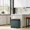 Songmics Poubelle Pour La Cuisine, 54 Litres, Poubelle, Poubelle à Pédale Avec 3 Compartiments, Bacs Intérieurs Et 6 Autocollants Pour Le Tri Des Déchets, Système De Tri Des Déchets, Gris-noir LTB54G